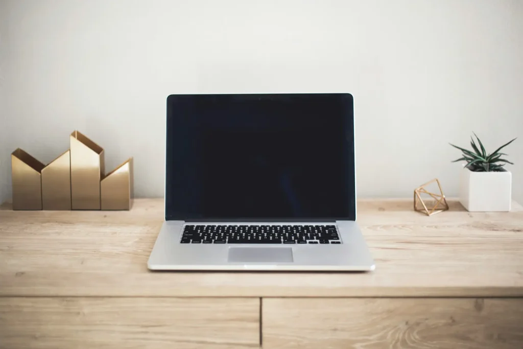 office image showing a desk with a laptop on top